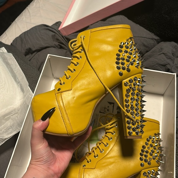 NWB Jeffrey Campbell Litas Yellow Spikes 7M - Picture 2 of 5